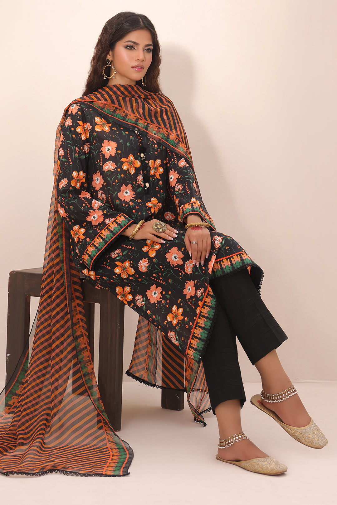 Zellbury | Unstitched 2 Piece Lawn | Shirt Dupatta - 1302 - House Of Hania