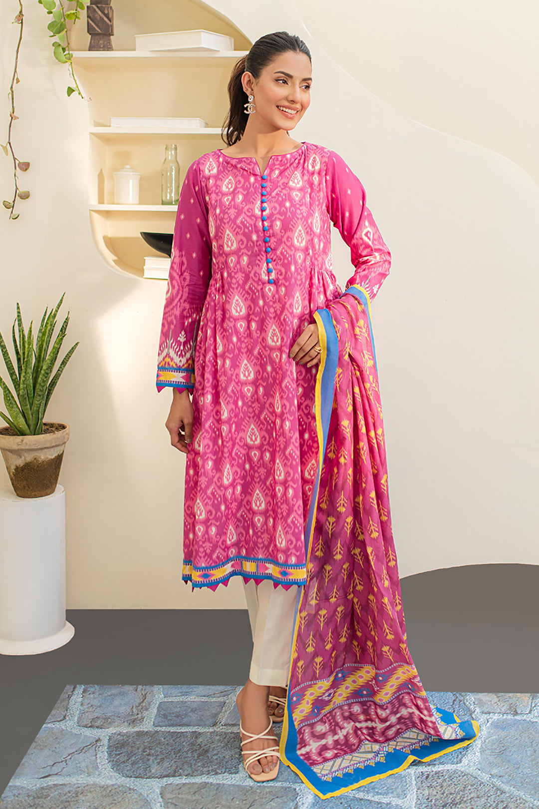 Zellbury | Unstitched 2 Piece Lawn | Shirt Dupatta - 1653 - House Of Hania