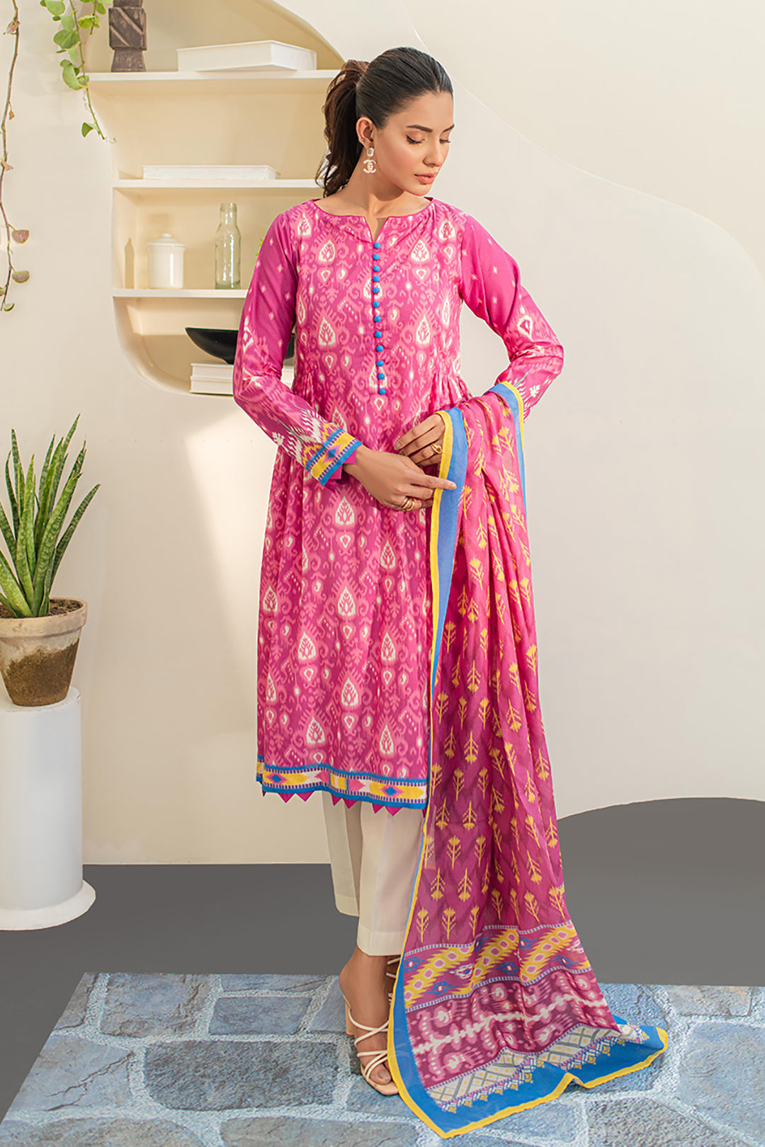 Zellbury | Unstitched 2 Piece Lawn | Shirt Dupatta - 1653 - House Of Hania