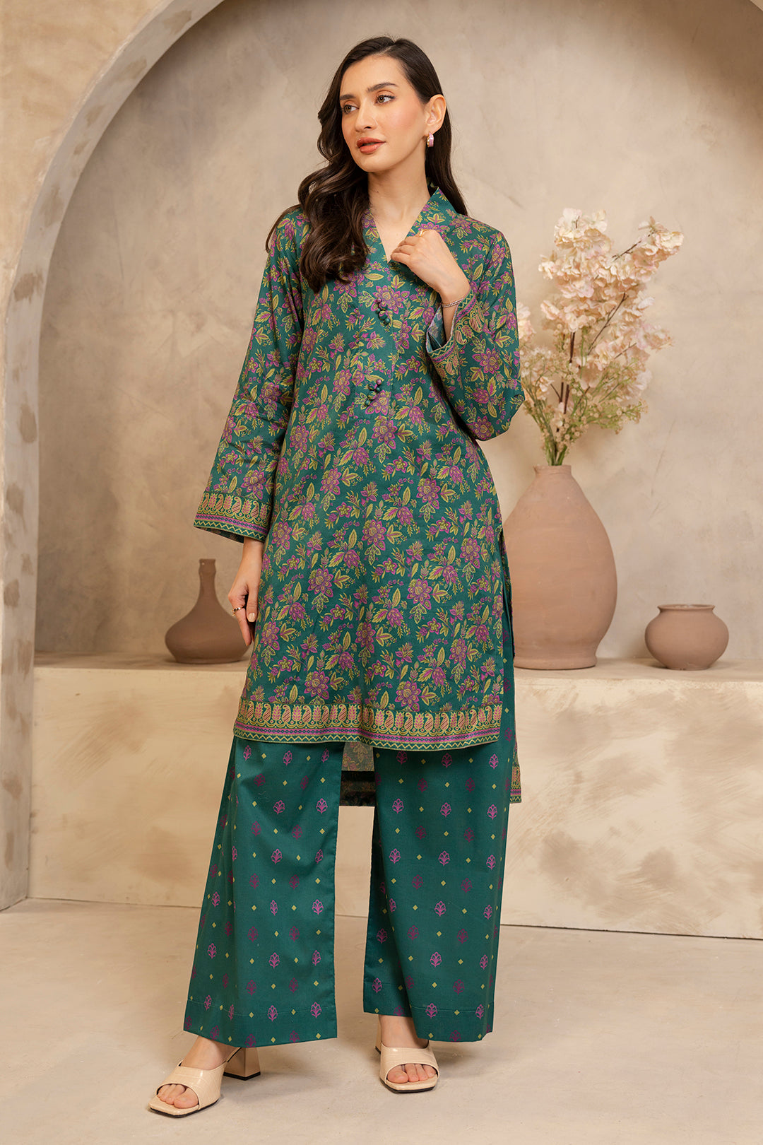 Zellbury | Unstitched 2 Piece Lawn | Shirt Shalwar - 0091 - House Of Hania