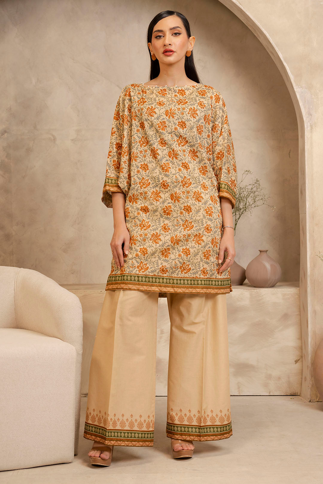 Zellbury | Unstitched 2 Piece Lawn | Shirt Shalwar - 0097 - House Of Hania