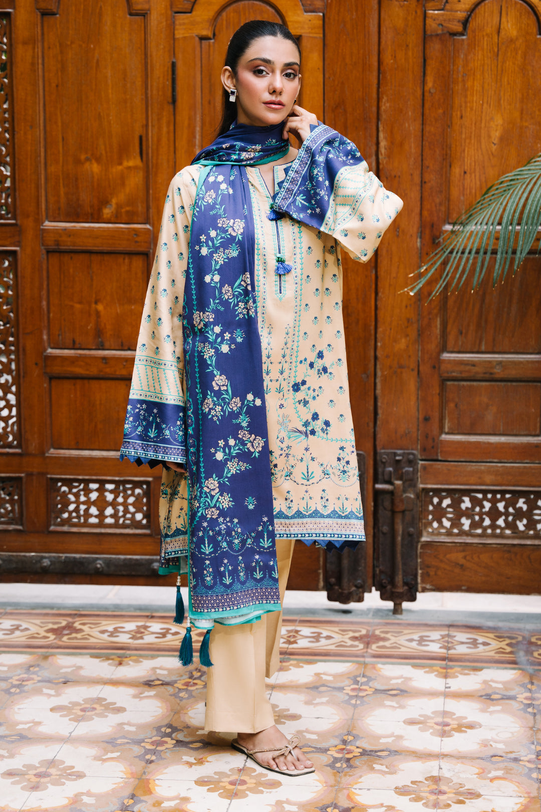 Zellbury | Unstitched 2 Piece Viscose | Shirt Dupatta - 0161 - House Of Hania
