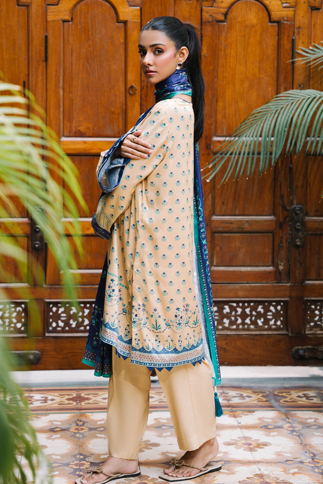 Zellbury | Unstitched 2 Piece Viscose | Shirt Dupatta - 0161 - House Of Hania