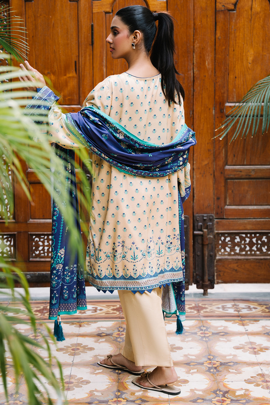 Zellbury | Unstitched 2 Piece Viscose | Shirt Dupatta - 0161 - House Of Hania