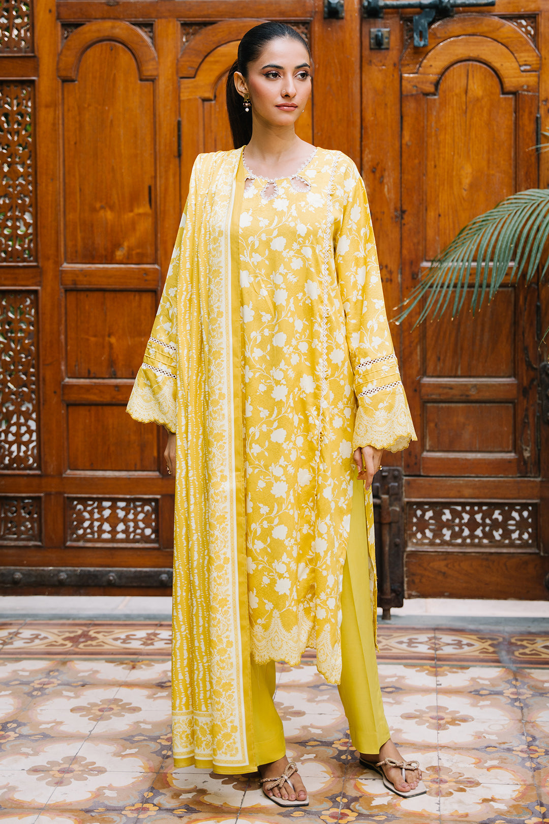 Zellbury | Unstitched 2 Piece Viscose | Shirt Dupatta - 0162 - House Of Hania