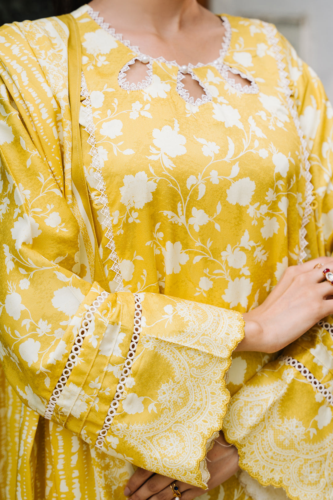 Zellbury | Unstitched 2 Piece Viscose | Shirt Dupatta - 0162 - House Of Hania