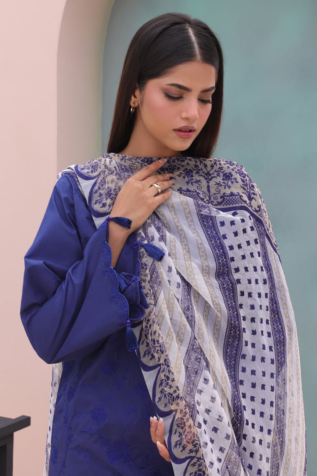 Zellbury | Unstitched 3 Piece Cambric | Embroidered Shirt Dupatta - 0604 - House Of Hania