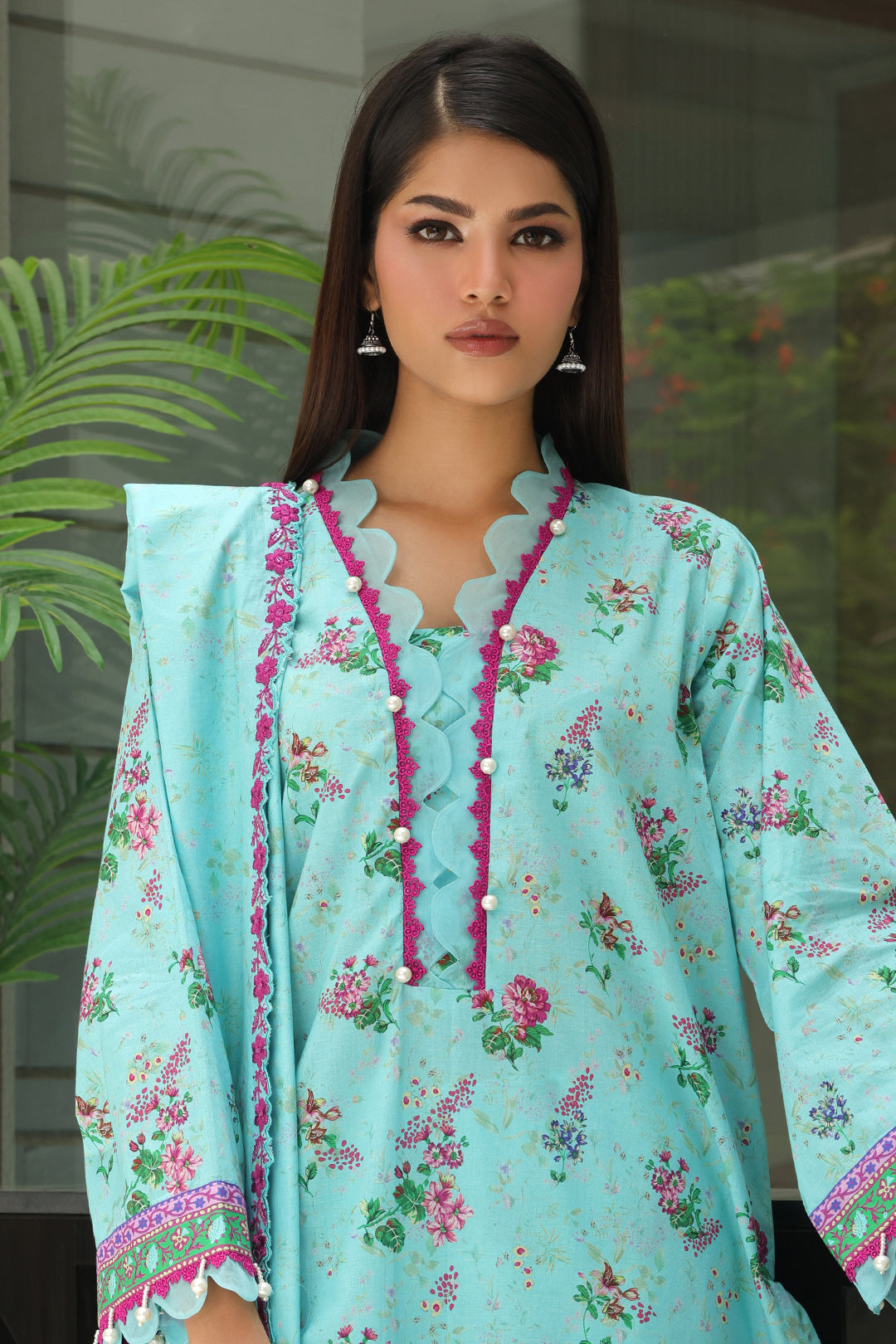 Zellbury | Unstitched 3 Piece Cambric | Embroidered Shirt Shalwar Dupatta - 0067 - House Of Hania