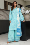 Zellbury | Unstitched 3 Piece Cambric | Embroidered Shirt Shalwar Dupatta - 0070 - House Of Hania
