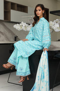 Zellbury | Unstitched 3 Piece Cambric | Embroidered Shirt Shalwar Dupatta - 0070 - House Of Hania