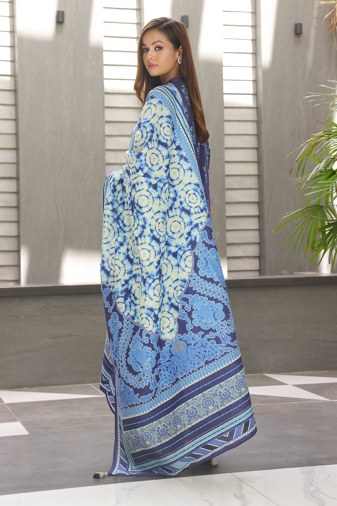 Zellbury | Unstitched 3 Piece Cambric | Embroidered Shirt Shalwar Dupatta - 0072 - House Of Hania