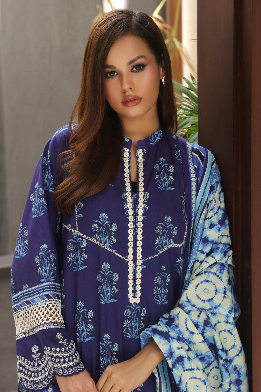 Zellbury | Unstitched 3 Piece Cambric | Embroidered Shirt Shalwar Dupatta - 0072 - House Of Hania
