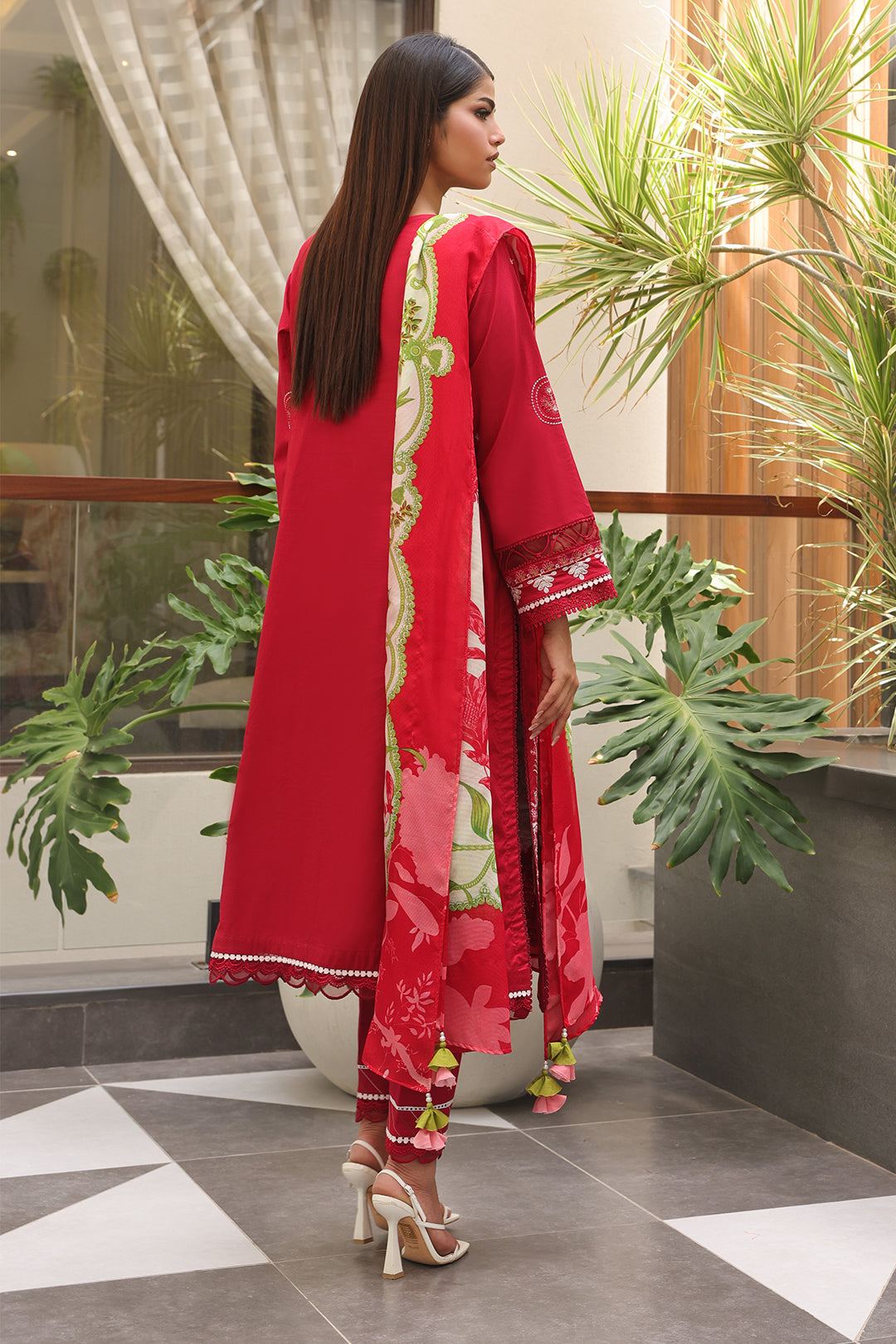 Zellbury | Unstitched 3 Piece Cambric | Embroidered Shirt Shalwar Dupatta - 0074 - House Of Hania