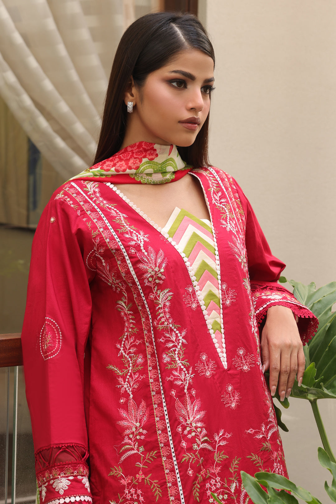 Zellbury | Unstitched 3 Piece Cambric | Embroidered Shirt Shalwar Dupatta - 0074 - House Of Hania
