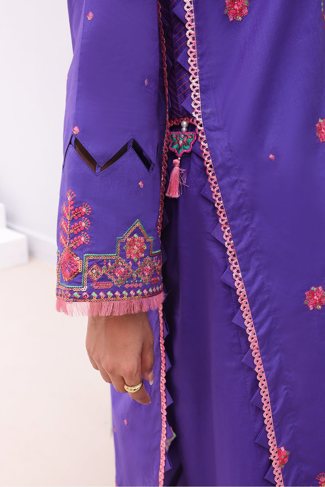Zellbury | Unstitched 3 Piece Cambric | Embroidered Shirt Shalwar Dupatta - 0082 - House Of Hania