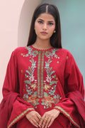 Zellbury | Unstitched 3 Piece Cambric | Embroidered Shirt Shalwar Dupatta - 0083 - House Of Hania