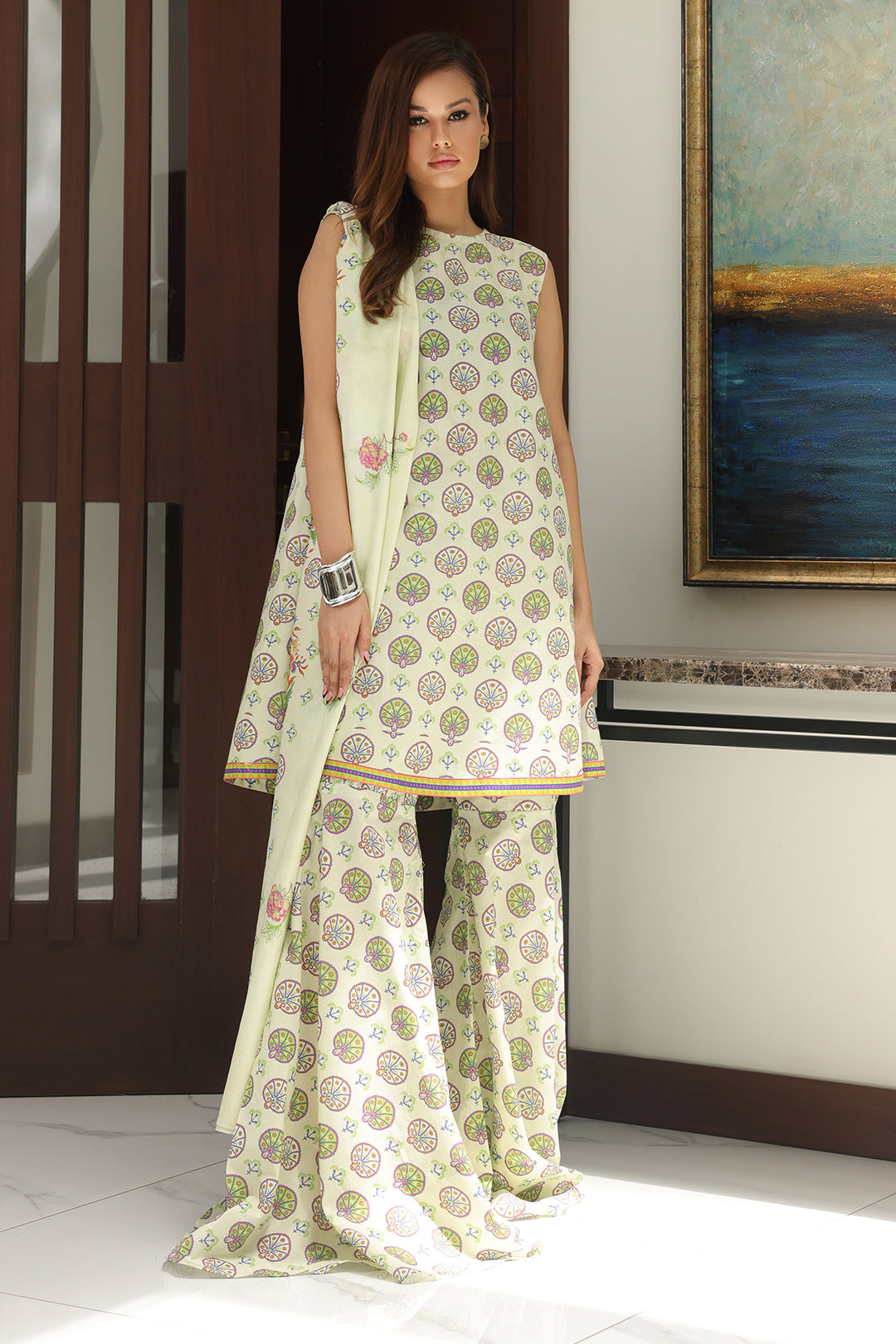 Zellbury | Unstitched 3 Piece Cambric | Embroidered Shirt Shalwar Dupatta - 0143 - House Of Hania