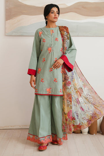 Zellbury | Unstitched 3 Piece Cambric | Embroidered Shirt Shalwar Dupatta - 0149 - House Of Hania