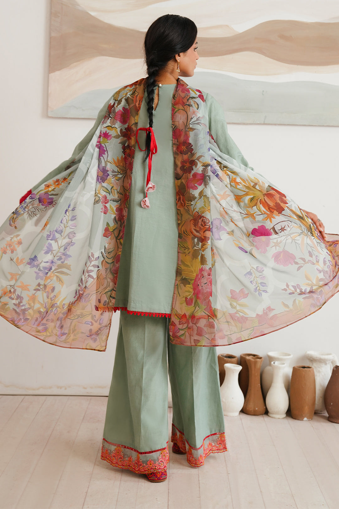 Zellbury | Unstitched 3 Piece Cambric | Embroidered Shirt Shalwar Dupatta - 0149 - House Of Hania