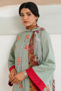 Zellbury | Unstitched 3 Piece Cambric | Embroidered Shirt Shalwar Dupatta - 0149 - House Of Hania