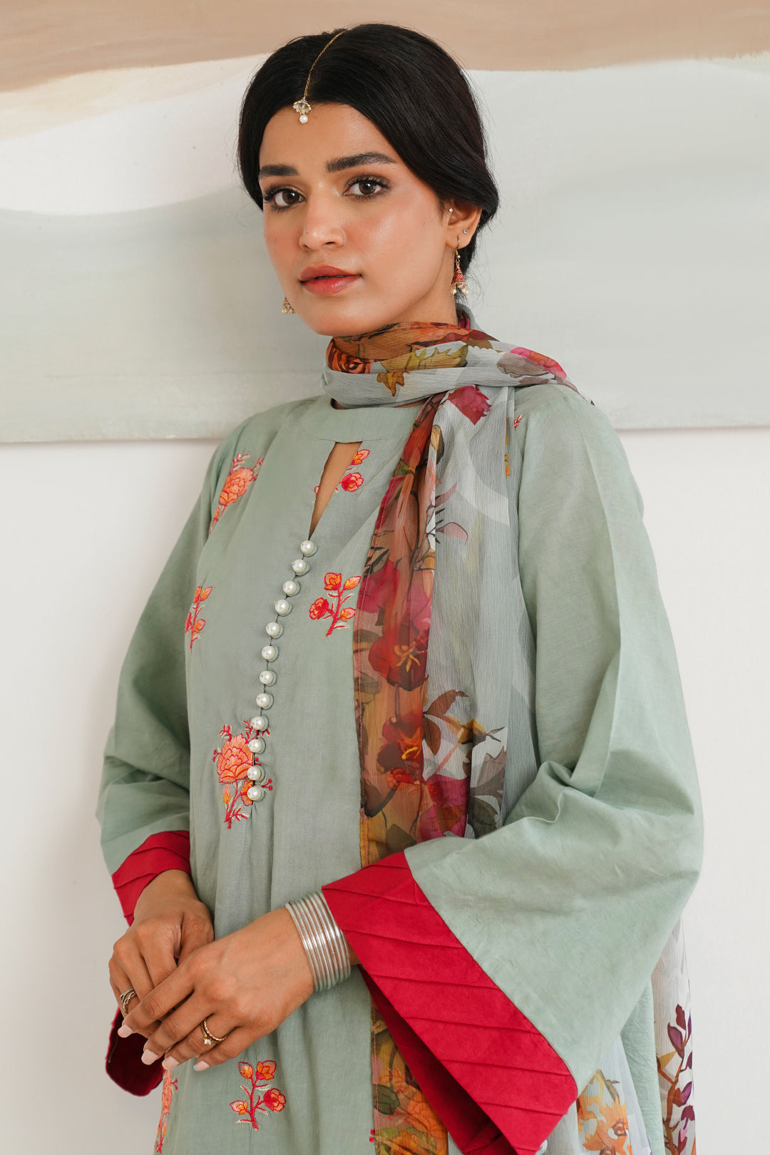 Zellbury | Unstitched 3 Piece Cambric | Embroidered Shirt Shalwar Dupatta - 0149 - House Of Hania