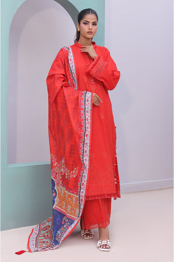 Zellbury | Unstitched 3 Piece Cambric | Embroidered Shirt Shalwar Dupatta - 0152 - House Of Hania