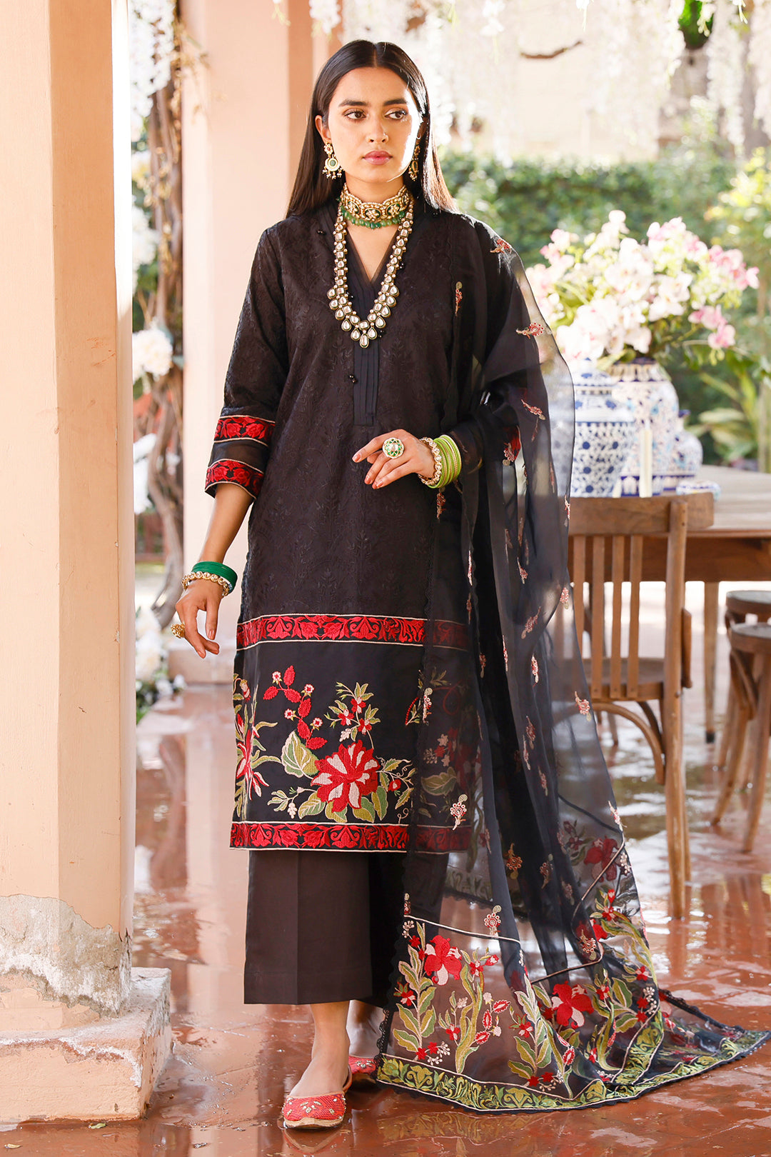 Zellbury | Unstitched 3 Piece Cambric | Embroidered Shirt Shalwar Dupatta - 0283 - House Of Hania