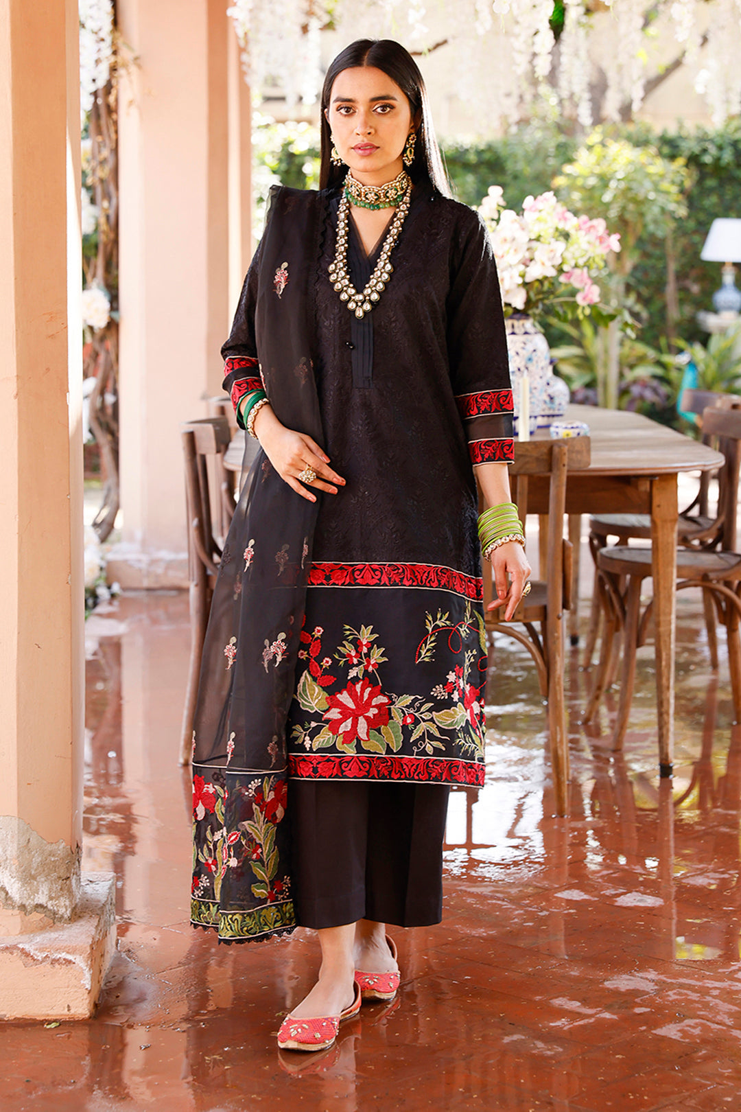 Zellbury | Unstitched 3 Piece Cambric | Embroidered Shirt Shalwar Dupatta - 0283 - House Of Hania