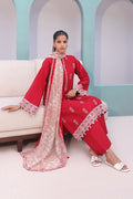 Zellbury | Unstitched 3 Piece Cambric | Embroidered Shirt Shalwar Dupatta - 0602 - House Of Hania