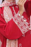 Zellbury | Unstitched 3 Piece Cambric | Embroidered Shirt Shalwar Dupatta - 0602 - House Of Hania