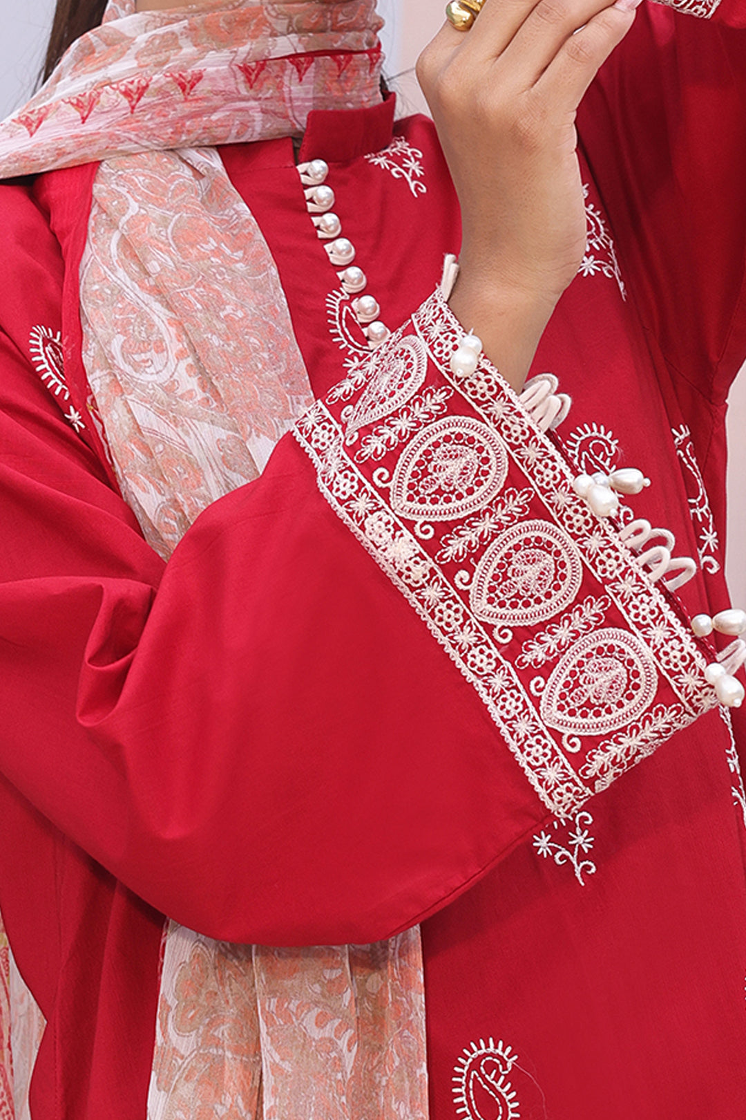 Zellbury | Unstitched 3 Piece Cambric | Embroidered Shirt Shalwar Dupatta - 0602 - House Of Hania