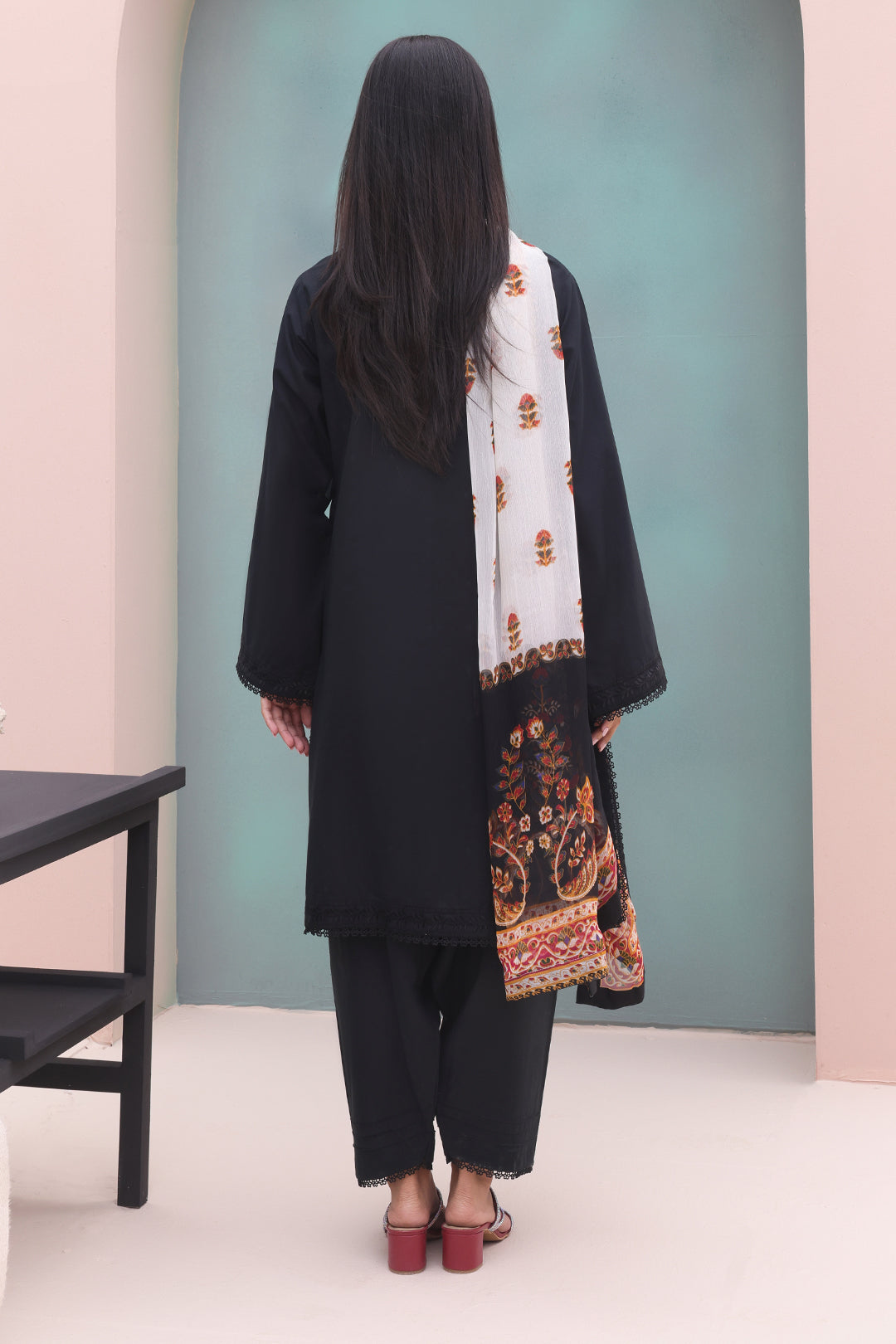 Zellbury | Unstitched 3 Piece Cambric | Embroidered Shirt Shalwar Dupatta - 0605 - House Of Hania