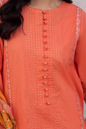 Zellbury | Unstitched 3 Piece Cambric | Embroidered Shirt Shalwar Dupatta - 1143 - House Of Hania