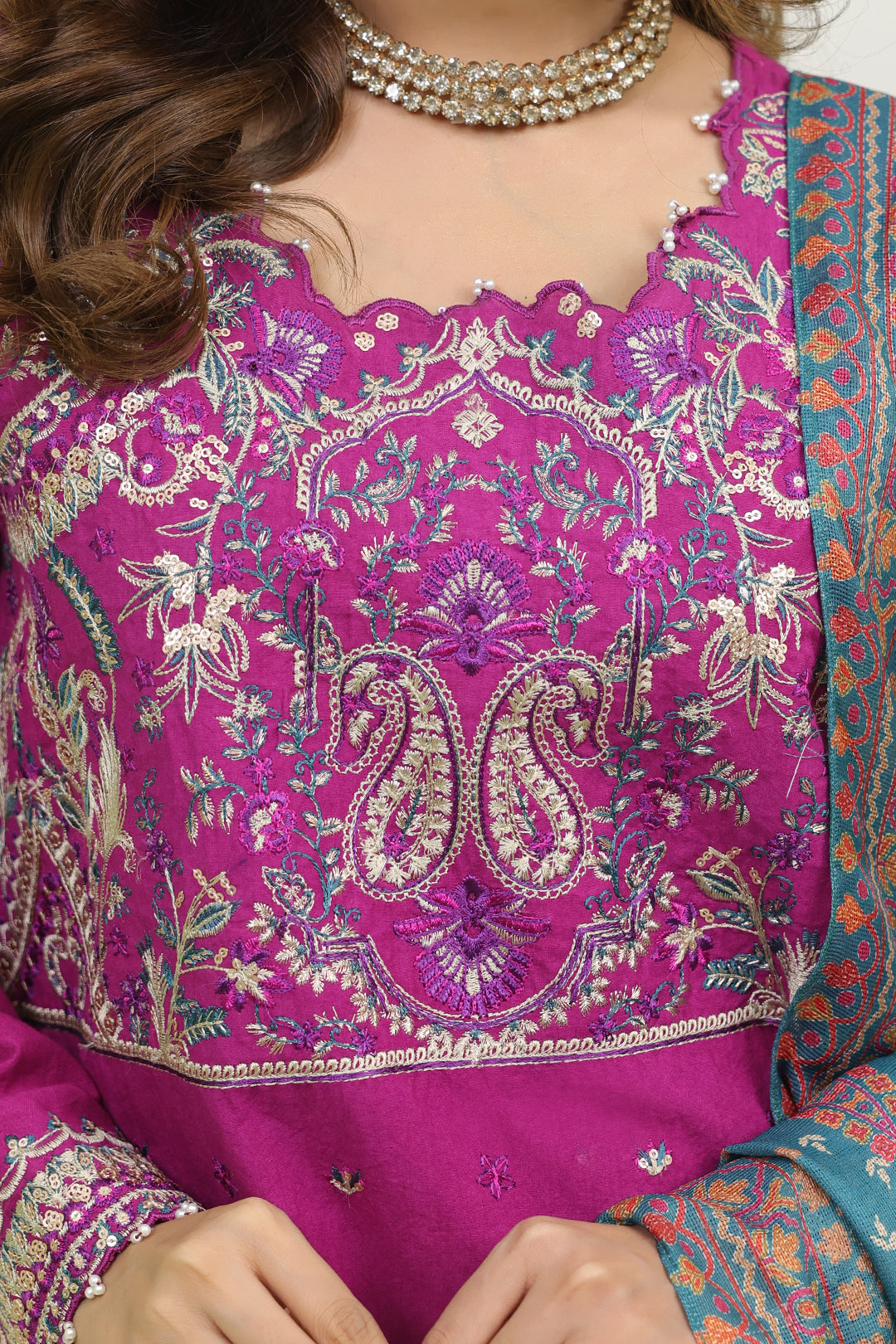 Zellbury | Unstitched 3 Piece Cambric | Embroidered Shirt Shalwar Dupatta - 1269 - House Of Hania