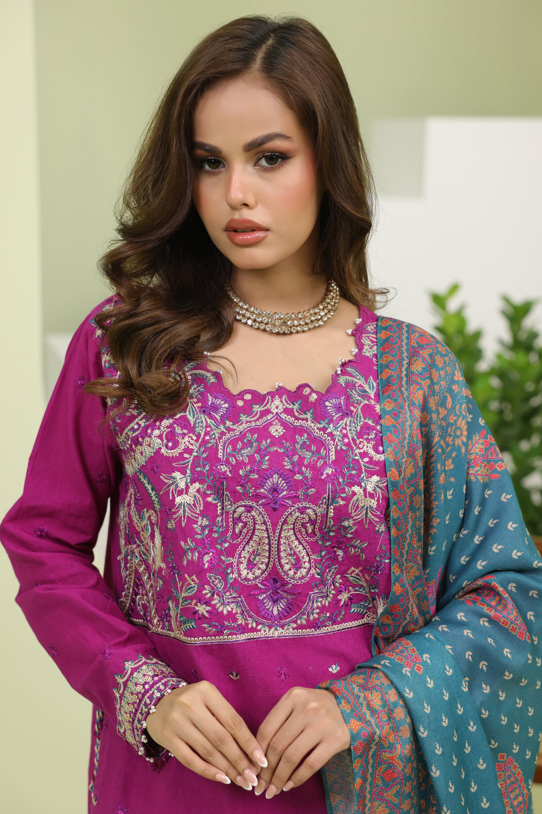Zellbury | Unstitched 3 Piece Cambric | Embroidered Shirt Shalwar Dupatta - 1269 - House Of Hania