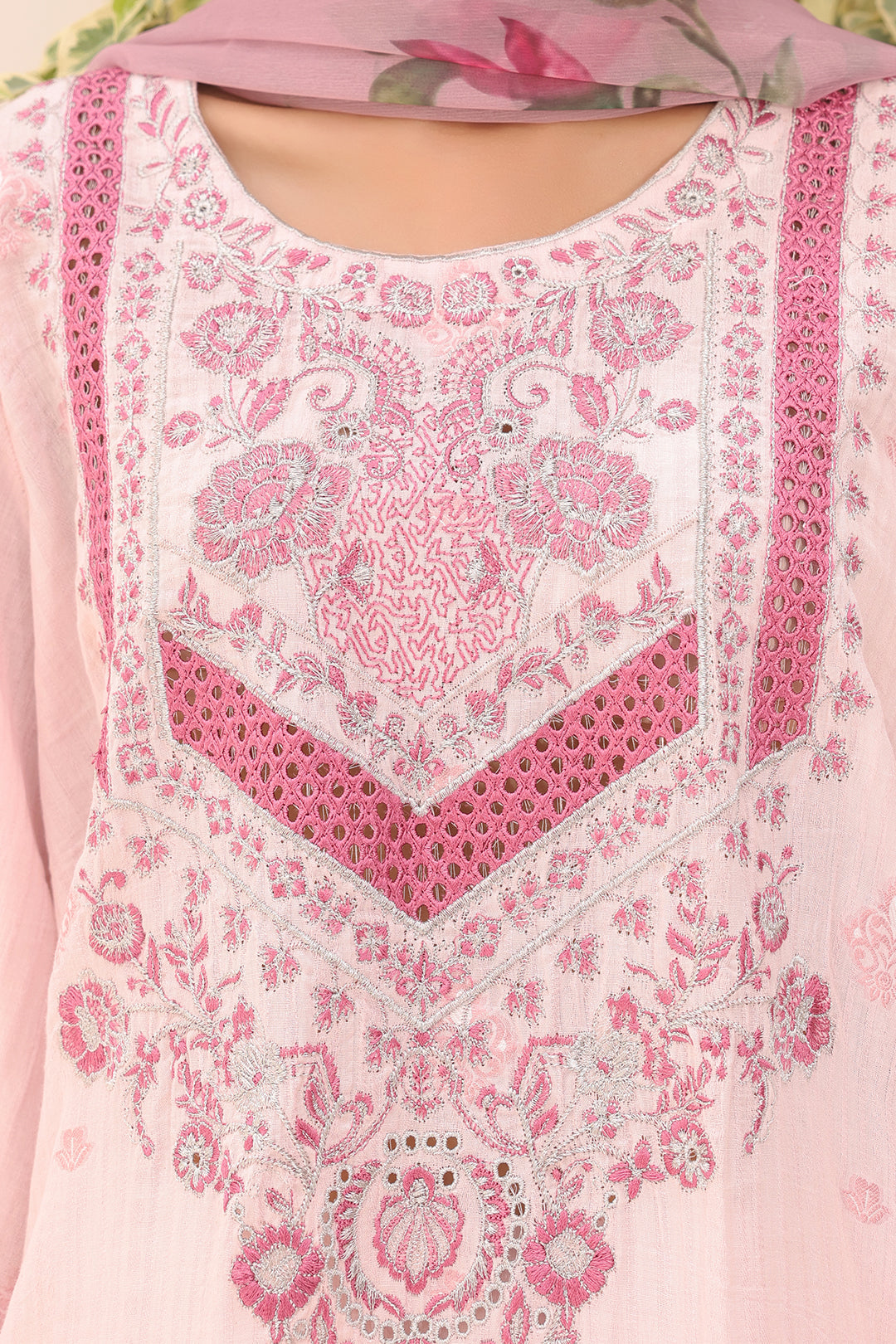 Zellbury | Unstitched 3 Piece Cambric | Embroidered Shirt Shalwar Dupatta - 1543 - House Of Hania