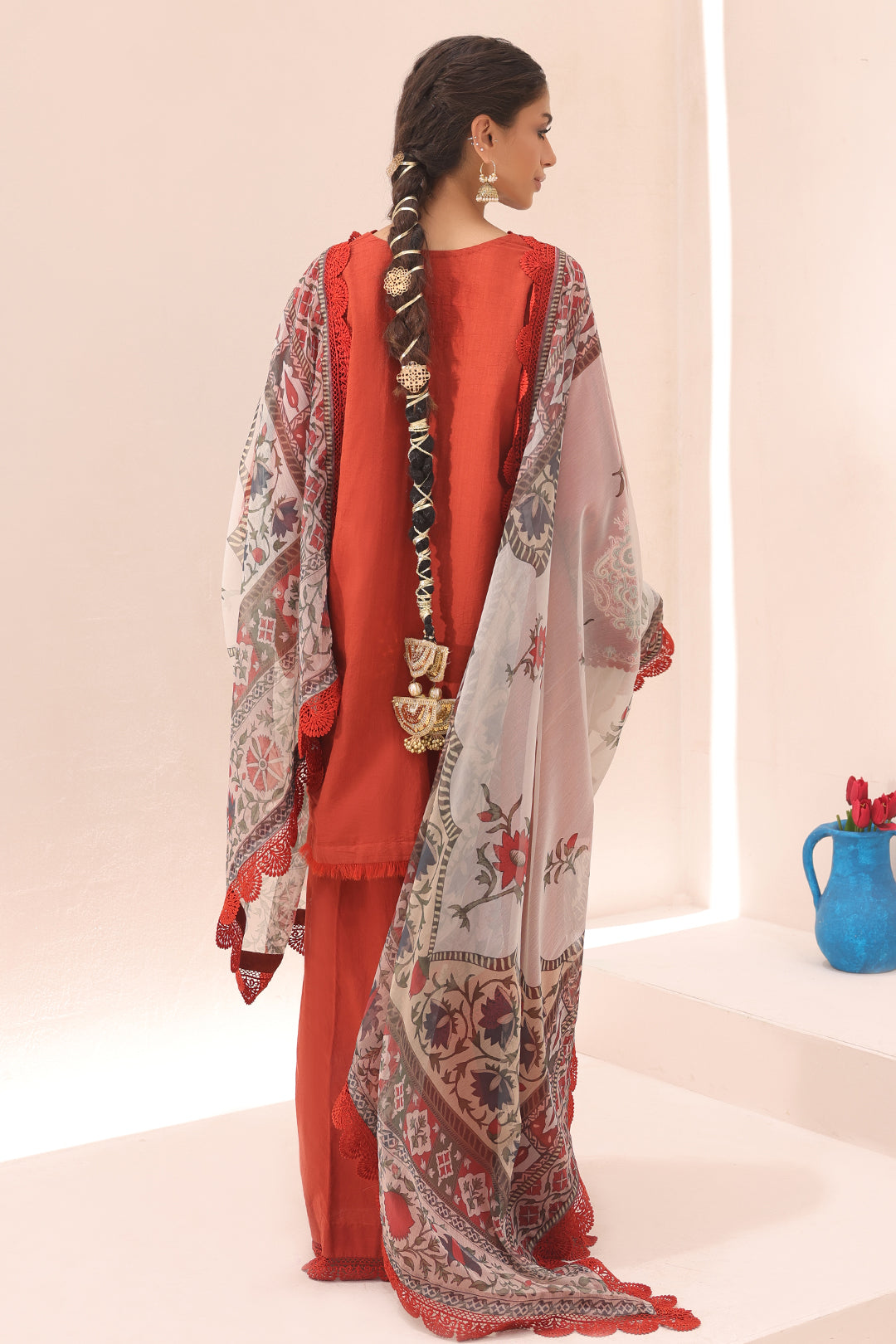 Zellbury | Unstitched 3 Piece Cambric | Embroidered Shirt Shalwar Dupatta - 1544 - House Of Hania