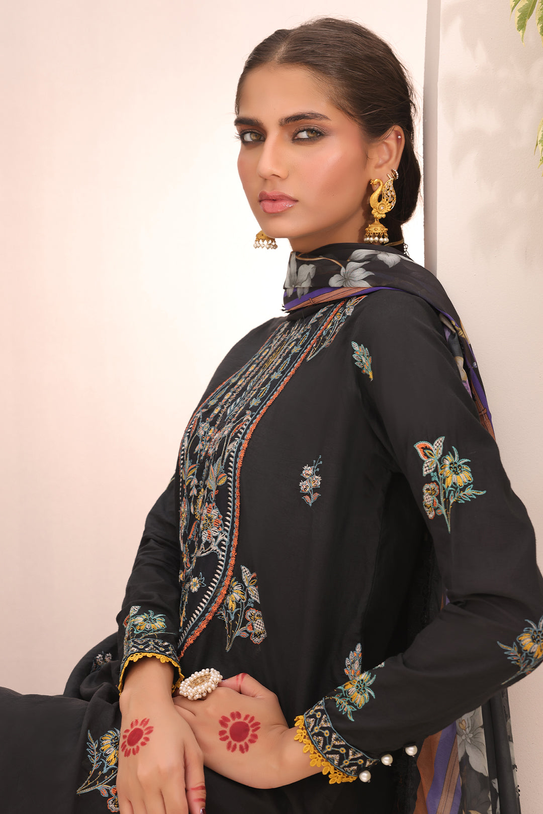 Zellbury | Unstitched 3 Piece Cambric | Embroidered Shirt Shalwar Dupatta - 1547 - House Of Hania