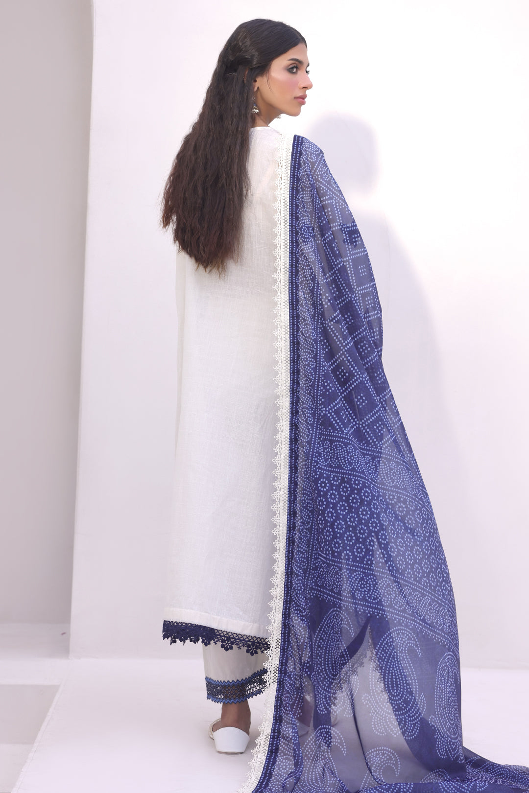 Zellbury | Unstitched 3 Piece Cambric | Embroidered Shirt Shalwar Dupatta - 1554 - House Of Hania