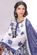Zellbury | Unstitched 3 Piece Cambric | Embroidered Shirt Shalwar Dupatta - 1554 - House Of Hania