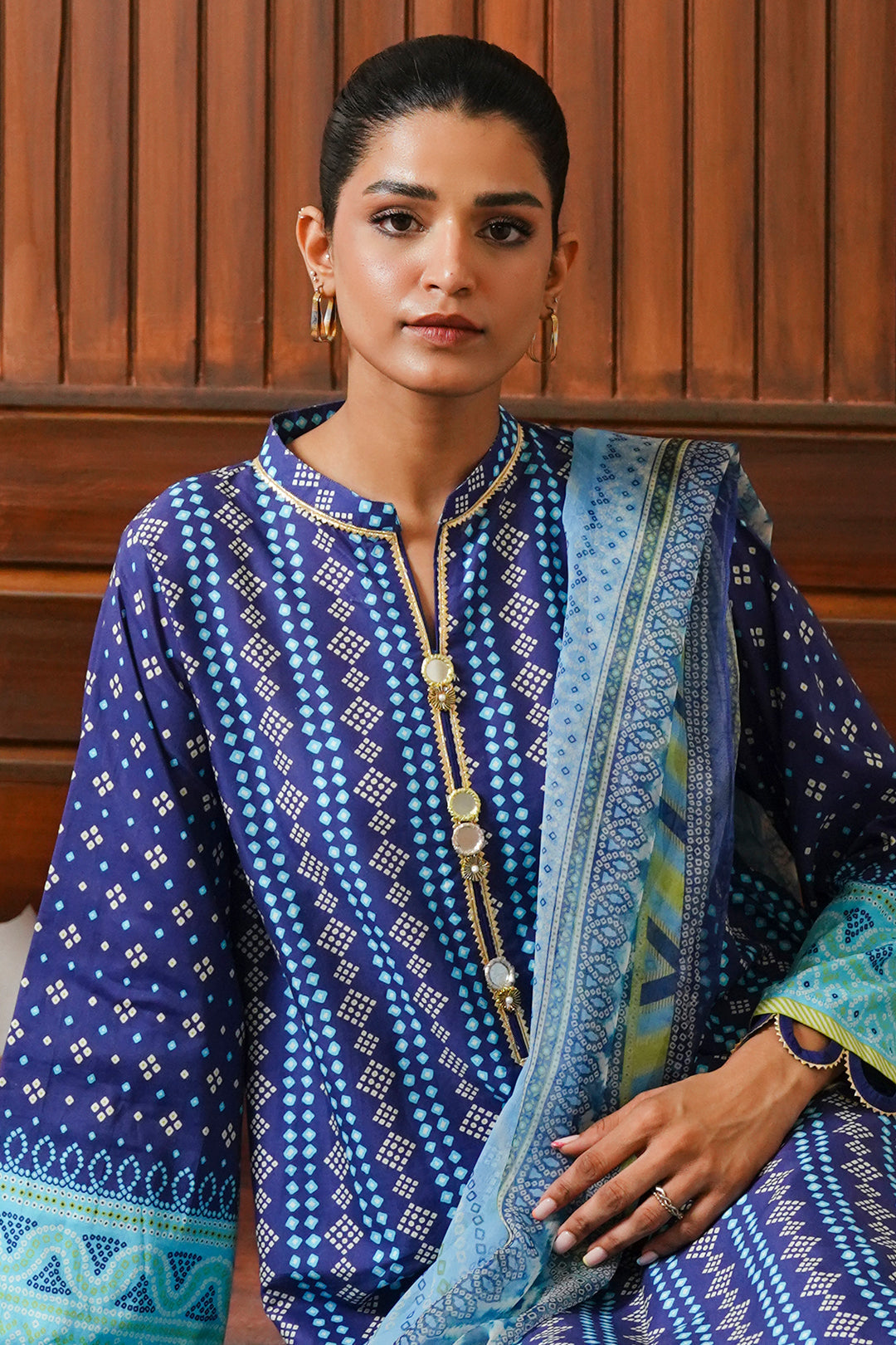 Zellbury | Unstitched 3 Piece Cambric | Shirt Shalwar Dupatta - 0031 - House Of Hania