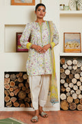 Zellbury | Unstitched 3 Piece Cambric | Shirt Shalwar Dupatta - 0032 - House Of Hania