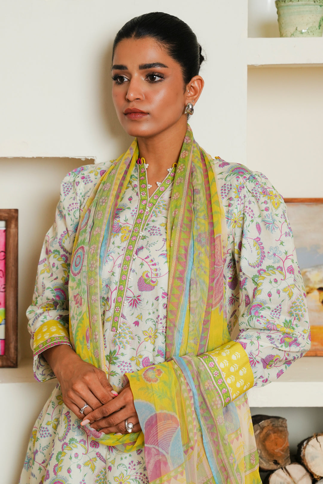 Zellbury | Unstitched 3 Piece Cambric | Shirt Shalwar Dupatta - 0032 - House Of Hania