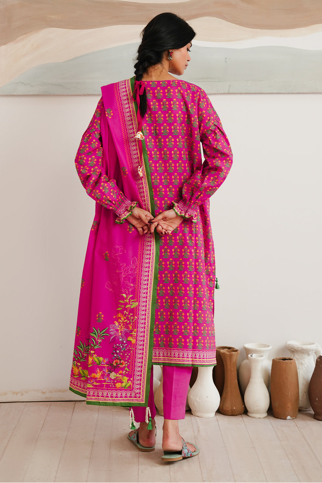 Zellbury | Unstitched 3 Piece Cambric | Shirt Shalwar Dupatta - 0037 - House Of Hania