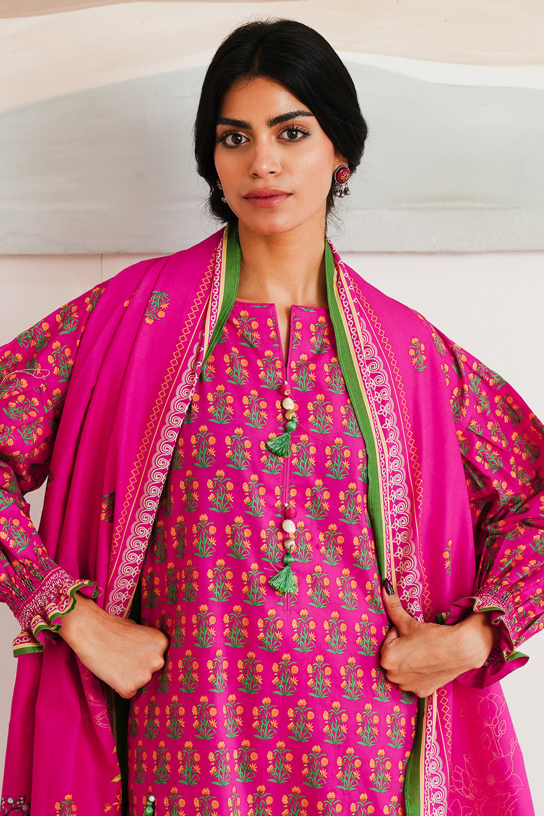 Zellbury | Unstitched 3 Piece Cambric | Shirt Shalwar Dupatta - 0037 - House Of Hania