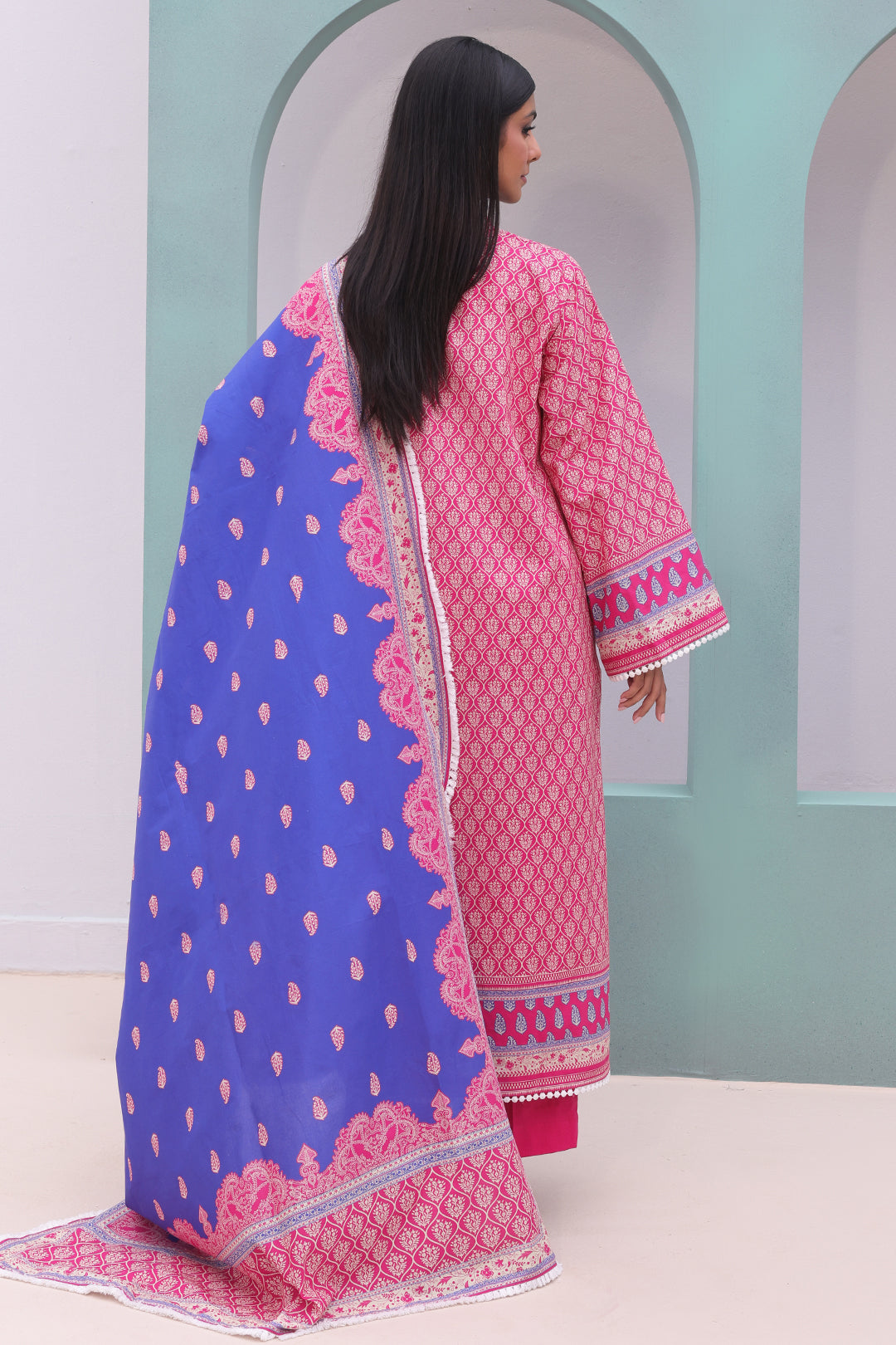 Zellbury | Unstitched 3 Piece Cambric | Shirt Shalwar Dupatta - 0038 - House Of Hania