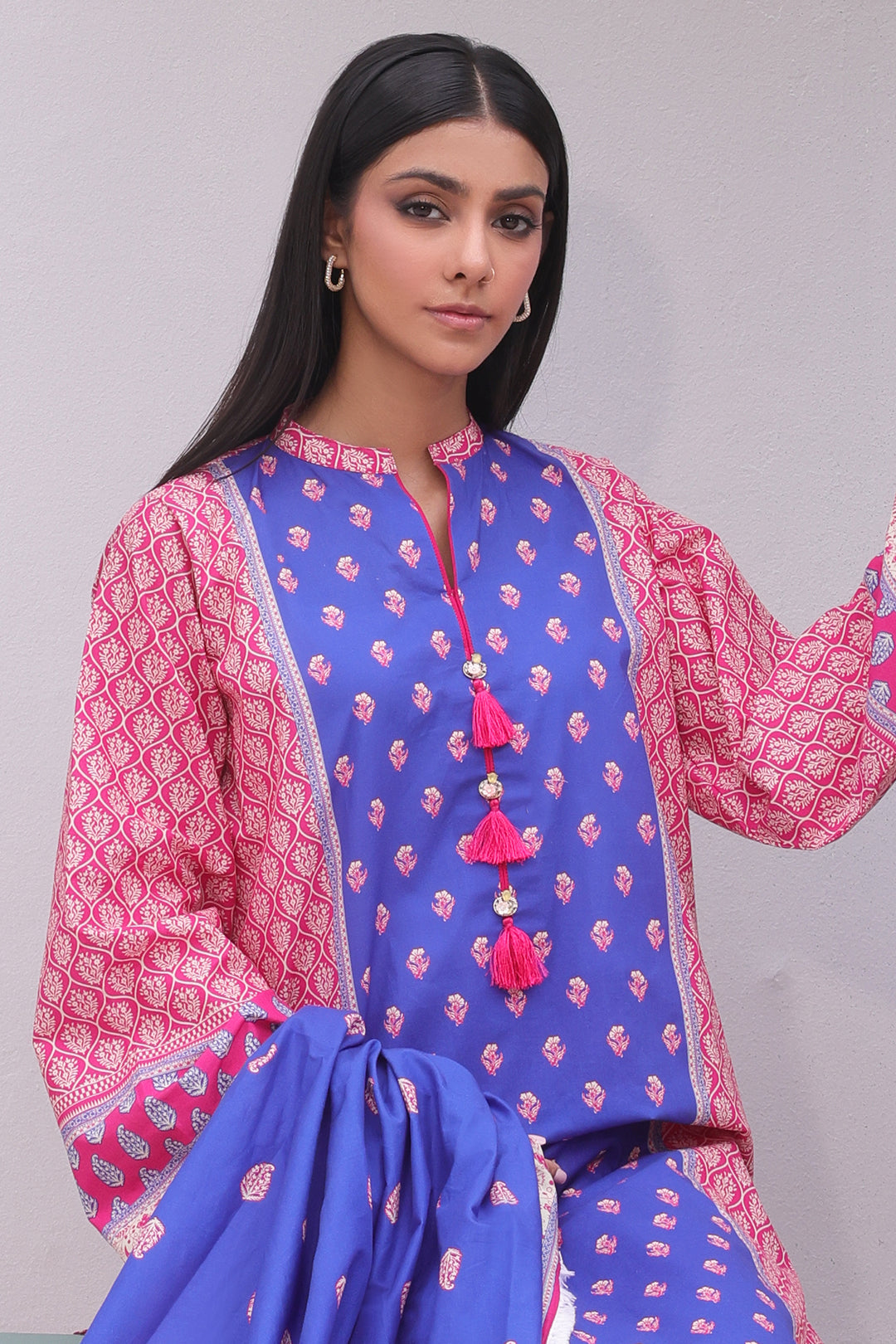 Zellbury | Unstitched 3 Piece Cambric | Shirt Shalwar Dupatta - 0038 - House Of Hania