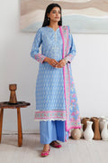 Zellbury | Unstitched 3 Piece Cambric | Shirt Shalwar Dupatta - 0039 - House Of Hania