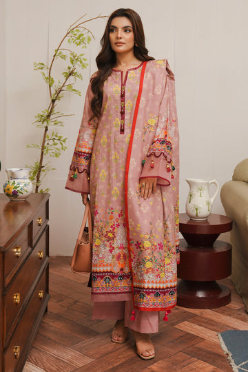 Zellbury | Unstitched 3 Piece Cambric | Shirt Shalwar Dupatta - 0041 - House Of Hania