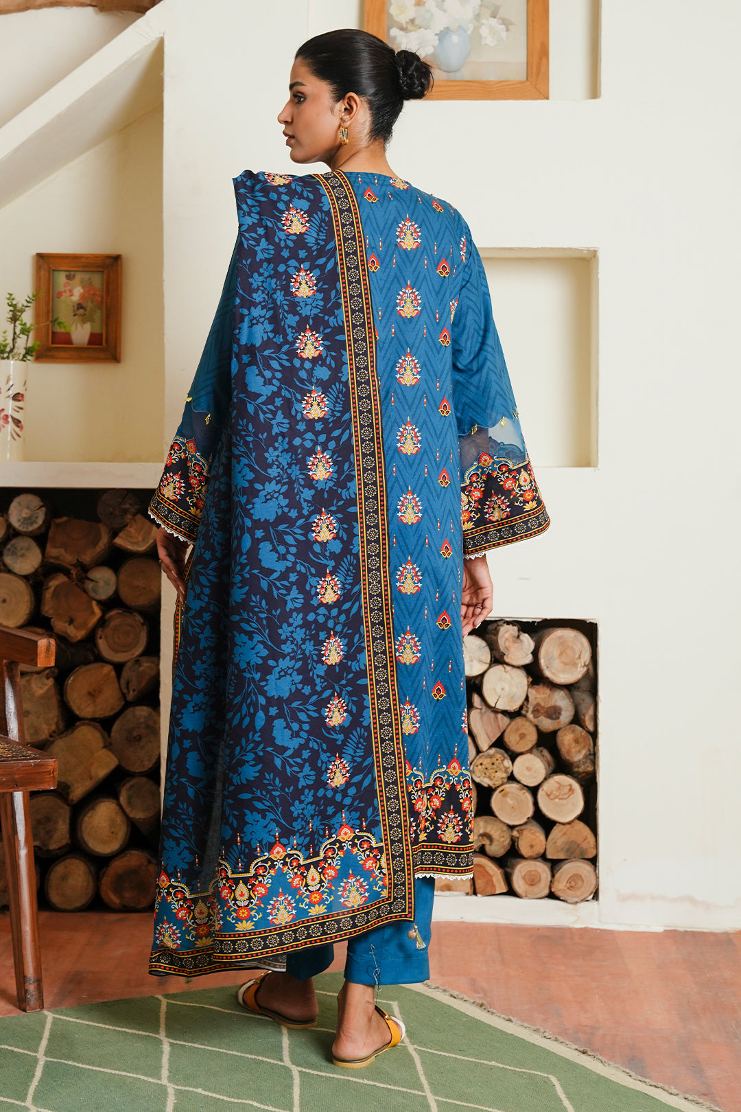 Zellbury | Unstitched 3 Piece Cambric | Shirt Shalwar Dupatta - 0042 - House Of Hania